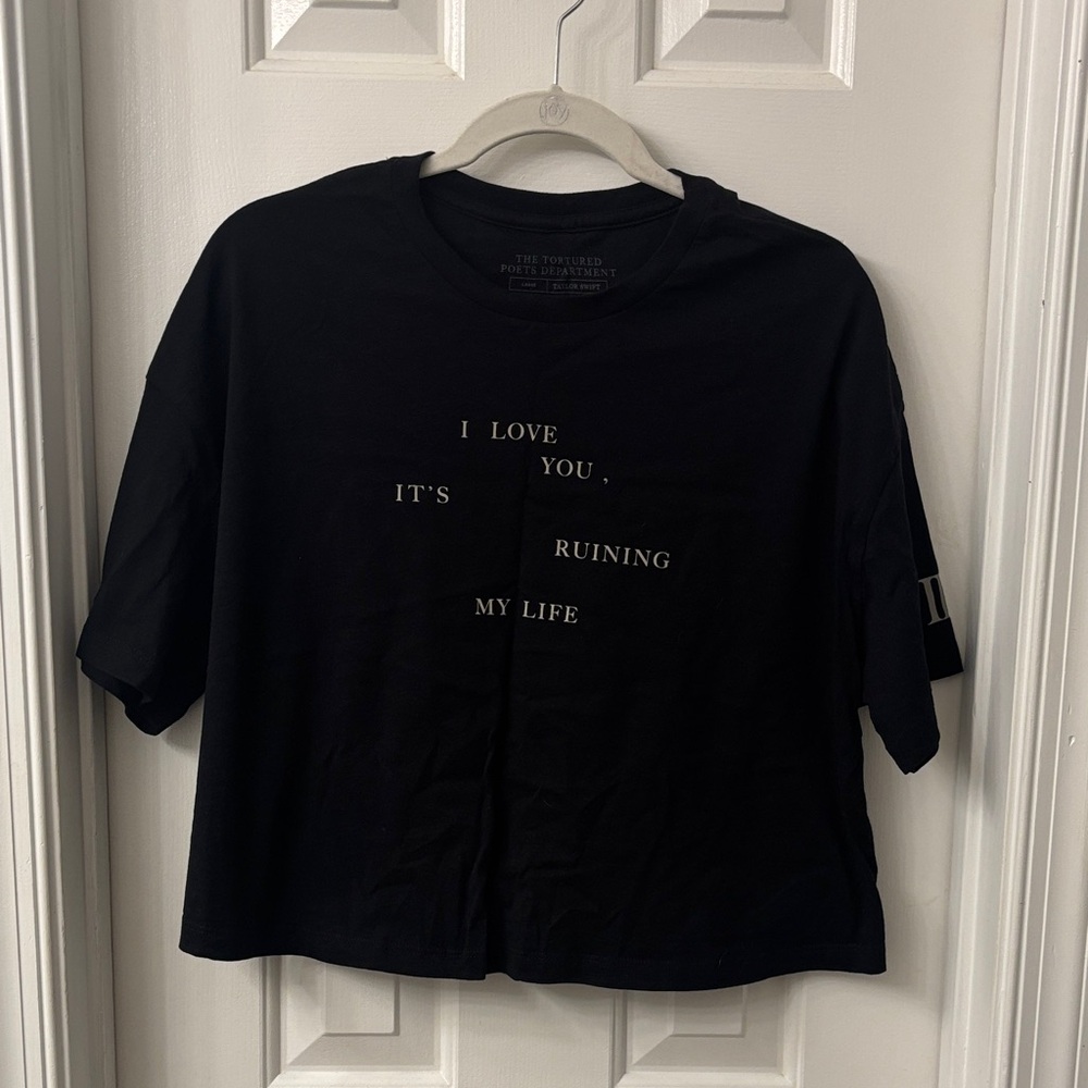 Taylor Swift Black Graphic Crop Top